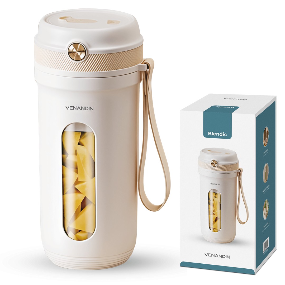 Venandin BLBDC-001 Taşınabilir Şarjlı Blender – USB Şarjlı, Kablosuz Smoothie Blender 350ml