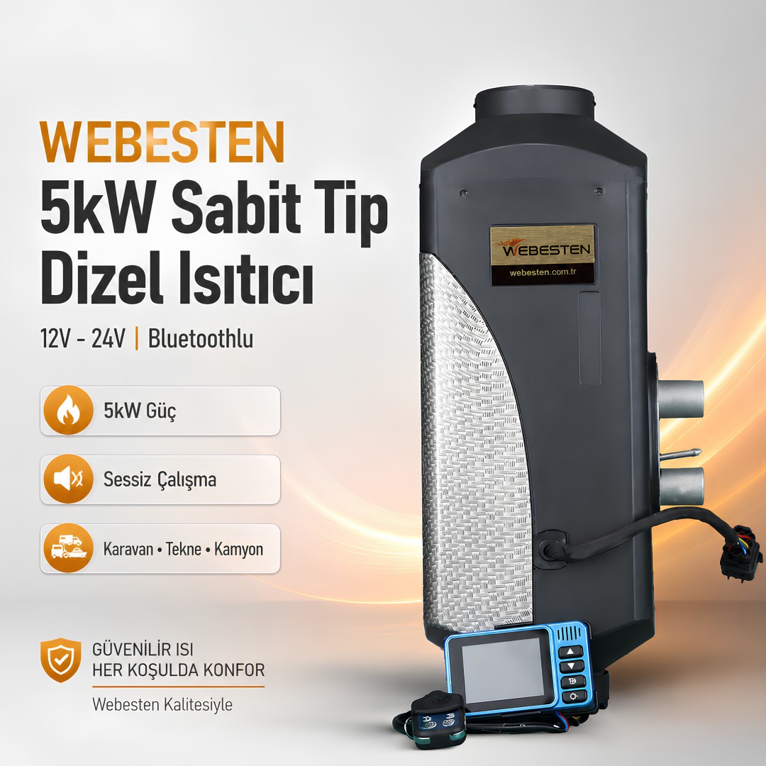 WEBESTEN WBS-NF-01 5kW Sabit Tip Dizel Isıtıcı 12V 24V Bluetoothlu yorumları